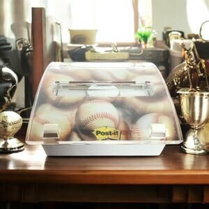 3M Pop-Up Weighted Dispenser for 3" x 3" Post-It Notes White 3D Baseball Insert